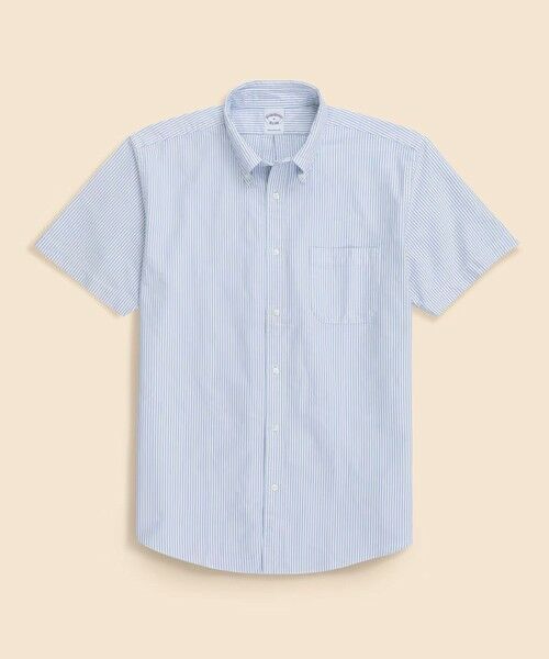 Brooks Brothers / ブルックス ブラザーズ シャツ・ブラウス | オックスフォード　キャンディストライプ　ショートスリーブ　フライデーシャツ（ブルー）