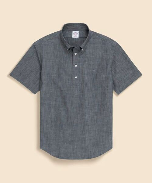 Brooks Brothers / ブルックス ブラザーズ シャツ・ブラウス | コットンシャンブレー GFロゴ ショートスリーブ プルオーバーシャツ(ブラック)