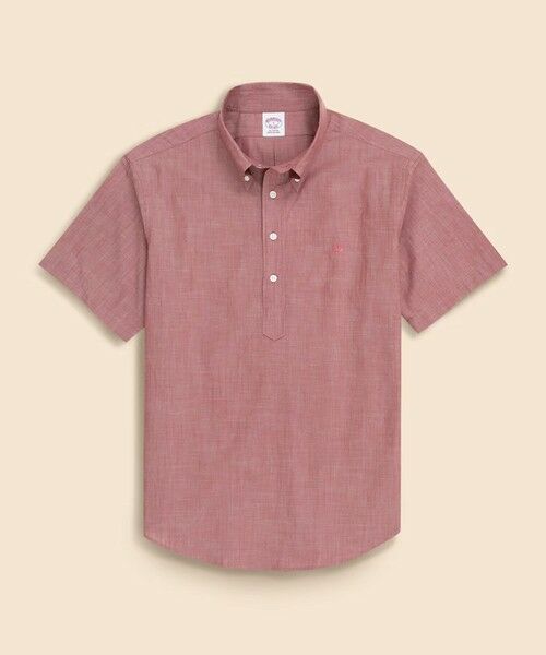 Brooks Brothers / ブルックス ブラザーズ シャツ・ブラウス | コットンシャンブレー GFロゴ ショートスリーブ プルオーバーシャツ(レッド)