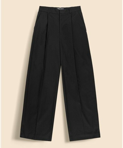 Brooks Brothers / ブルックス ブラザーズ その他パンツ | ポリエステルブレンド プリーテッド ワイドレッグパンツ(ブラック)