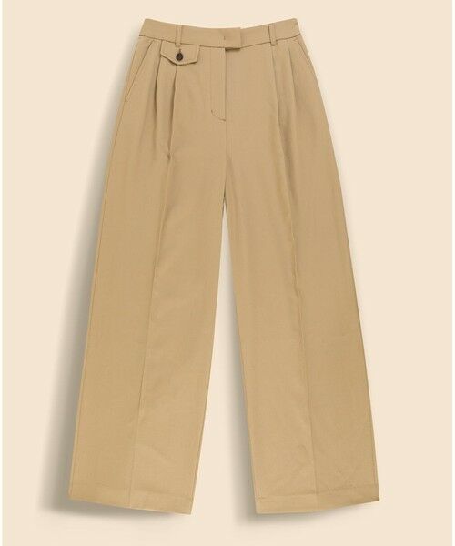 Brooks Brothers / ブルックス ブラザーズ その他パンツ | ウール プリーテッド ワイドレッグパンツ(キャメル)