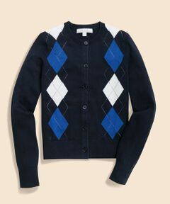 Brooks Brothers / ブルックス ブラザーズ カーディガン・ボレロ | スーピマコットン　アーガイル　クルーネックカーディガン