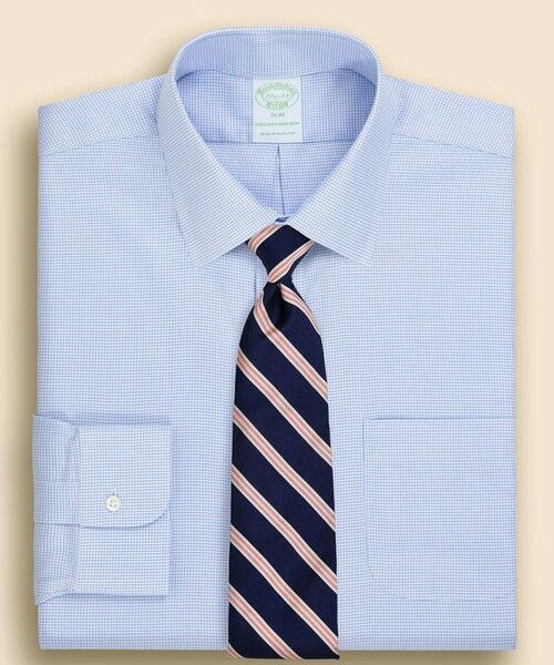 Brooks Brothers / ブルックス ブラザーズ シャツ・ブラウス | Brooks Brothers Explorer　マイクロチェック　ドレスシャツ　Slim Fit（ブルー）