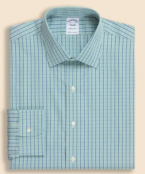 Brooks Brothers / ブルックス ブラザーズ シャツ・ブラウス | スーピマコットン　シーズナルパターン　フレンチプラケット　ドレスシャツ　Regular Fit（グリーン）