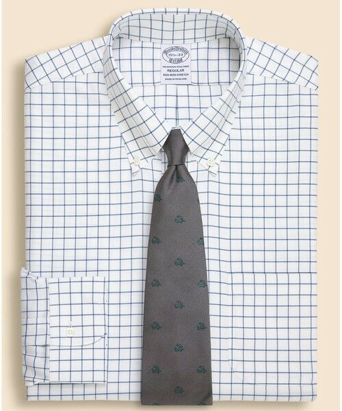 Brooks Brothers / ブルックス ブラザーズ シャツ・ブラウス | ストレッチヘリンボーン　　チェック　ドレスシャツ　Regular Fit（ブルー）