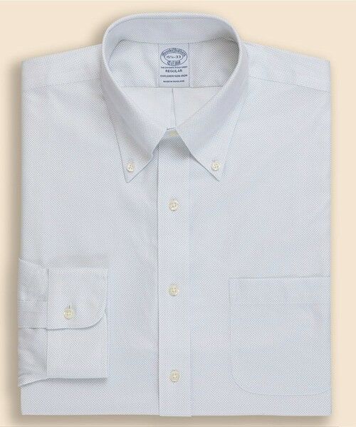 Brooks Brothers / ブルックス ブラザーズ シャツ・ブラウス | Brooks Brothers Explorer　ノンアイロン　マイクロプリント　ドレスシャツ　Regular Fit（ホワイト×ブルー）