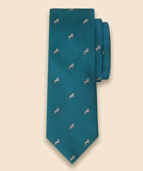Brooks Brothers / ブルックス ブラザーズ ネクタイ | シルク　ゾディアック　ジャカードタイ（ターコイズブルー）