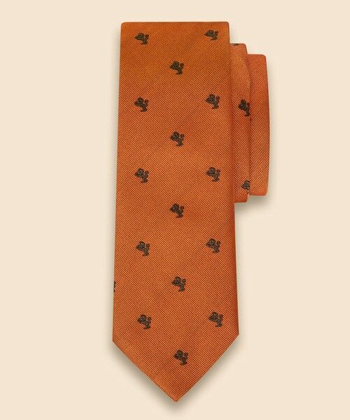 Brooks Brothers / ブルックス ブラザーズ ネクタイ | シルク　ゾディアック　ジャカードタイ（オレンジ）