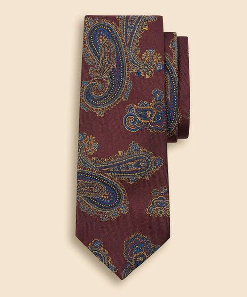 Brooks Brothers / ブルックス ブラザーズ ネクタイ | シルク　ラージペイズリー　ジャカードタイ（バーガンディー）