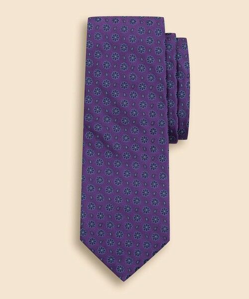 Brooks Brothers / ブルックス ブラザーズ ネクタイ | シルク　ワープフラワー　モチーフタイ（パープル）