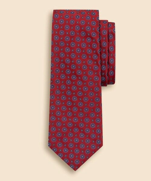 Brooks Brothers / ブルックス ブラザーズ ネクタイ | シルク　ワープフラワー　モチーフタイ（レッド）