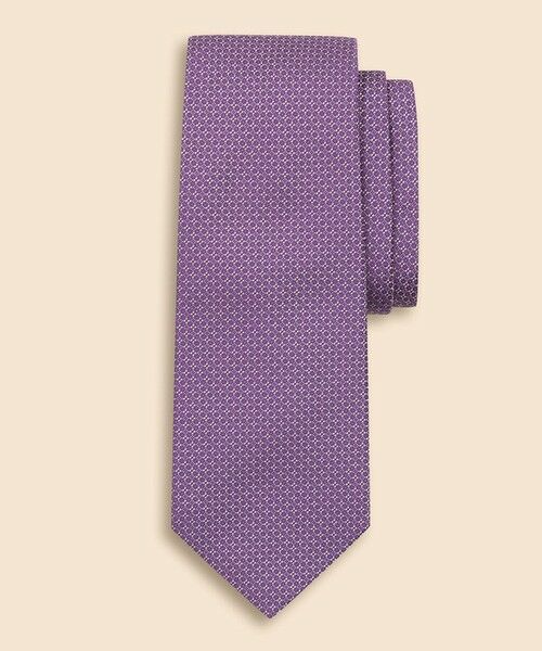Brooks Brothers / ブルックス ブラザーズ ネクタイ | シルク　ジオメトリック　スクエアモチーフタイ（パープル）