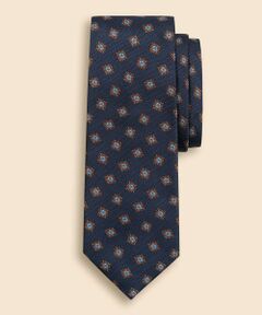 Brooks Brothers / ブルックス ブラザーズ ネクタイ | シルク　スクエア×フラワーモチーフ　ジャカードタイ