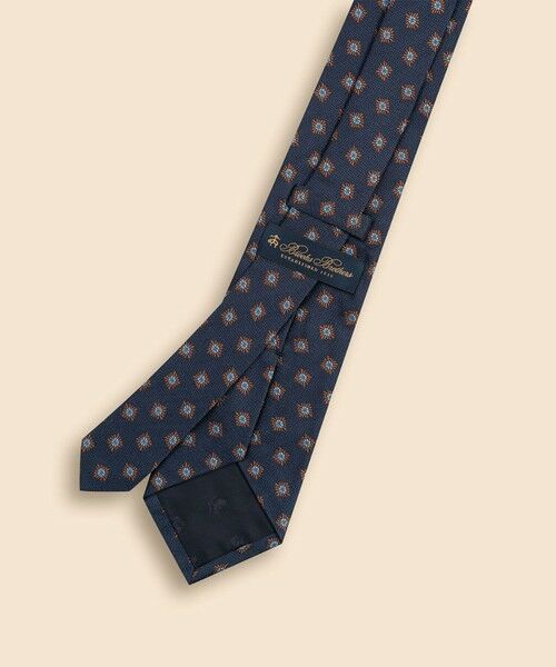 Brooks Brothers / ブルックス ブラザーズ ネクタイ | シルク　スクエア×フラワーモチーフ　ジャカードタイ | 詳細1