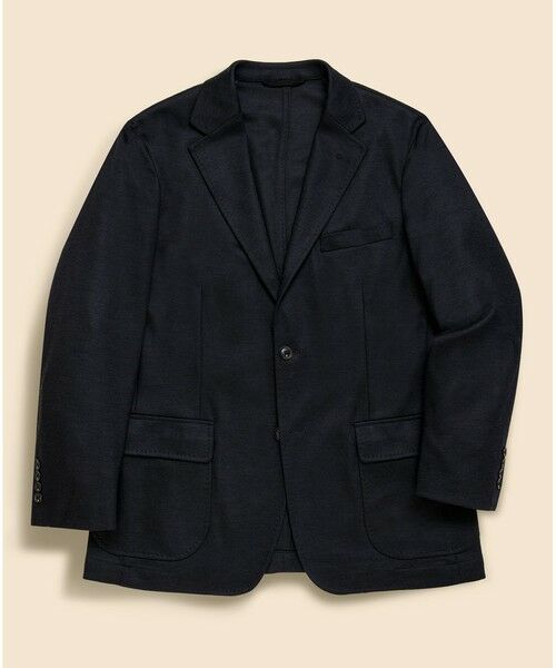 Brooks Brothers / ブルックス ブラザーズ テーラードジャケット | ウールブレンド　ニット　段返り３釦ジャケット　TOKYO model（ネイビー）