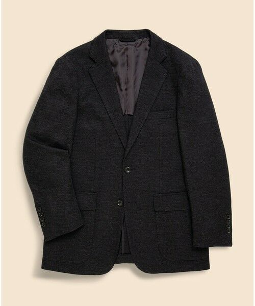 Brooks Brothers / ブルックス ブラザーズ テーラードジャケット | ウール　ニット　ヘリンボーン　シングル２釦ジャケット　Classic（チャコール）