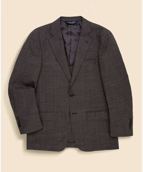 Brooks Brothers / ブルックス ブラザーズ テーラードジャケット | アメリカンメリノウールブレンド　ガンクラブチェック　シングル２釦　アンコンジャケット　Classic（ブラウン）