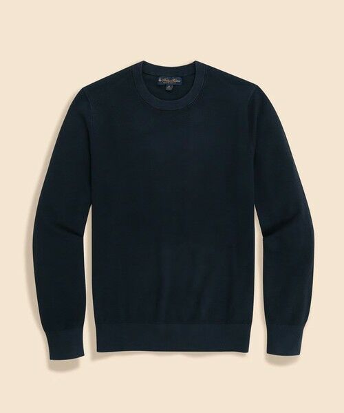 Brooks Brothers / ブルックス ブラザーズ ニット・セーター | スーピマコットン ピケ クルーネックセーター(ネイビー)