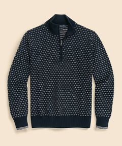 Brooks Brothers / ブルックス ブラザーズ ニット・セーター | コットン　ドット　ハーフジップ　モックネックセーター