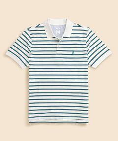 Brooks Brothers / ブルックス ブラザーズ ポロシャツ | コットン　ストレッチピケ　GFロゴ　ストライプ　ポロシャツ