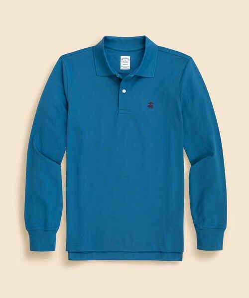 Brooks Brothers / ブルックス ブラザーズ ポロシャツ | GF スーピマコットン ストレッチピケ ロングスリーブポロシャツ(ブルー)