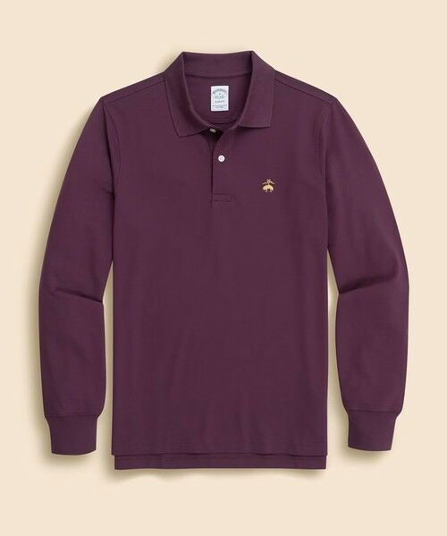 Brooks Brothers / ブルックス ブラザーズ ポロシャツ | GF スーピマコットン ストレッチピケ ロングスリーブポロシャツ(バーガンディー)