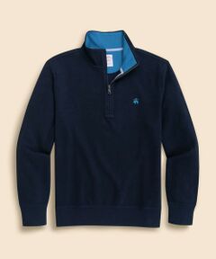 Brooks Brothers / ブルックス ブラザーズ スウェット | コットン　フレンチリブ　GFロゴ　ハーフジップ　モックネックプルオーバー