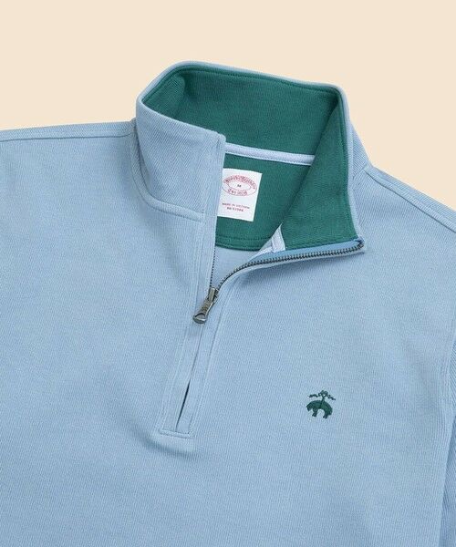 Brooks Brothers / ブルックス ブラザーズ スウェット | コットン フレンチリブ GFロゴ ハーフジップ モックネックプルオーバー | 詳細2