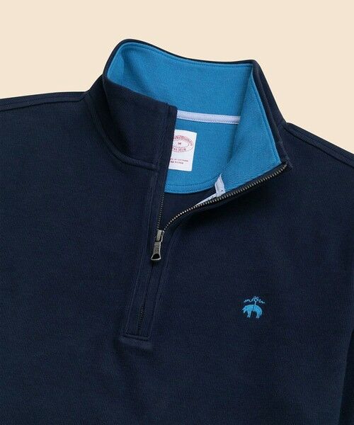 Brooks Brothers / ブルックス ブラザーズ スウェット | コットン フレンチリブ GFロゴ ハーフジップ モックネックプルオーバー | 詳細6