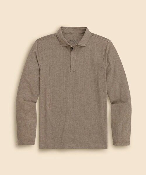 Brooks Brothers / ブルックス ブラザーズ ポロシャツ | ◆オンラインストア限定◆ Performance Series コットンブレンド ジップアップ ロングスリーブ ポロシャツ(ブラウン)