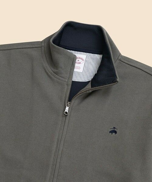 Brooks Brothers / ブルックス ブラザーズ スウェット | コットン/ポリエステル GFロゴ ダブルフェイス モックネック フルジップ | 詳細2