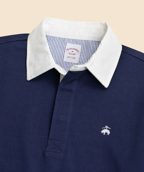 Brooks Brothers / ブルックス ブラザーズ ポロシャツ | コットンジャージー GFロゴ ソリッド ラグビーシャツ | 詳細6