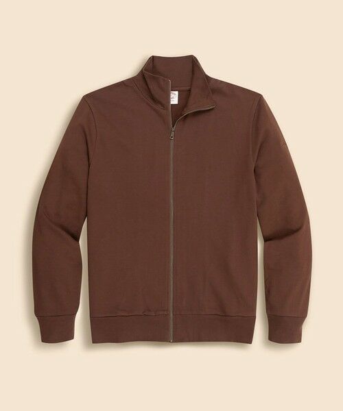 Brooks Brothers / ブルックス ブラザーズ スウェット | コットン　モックネック　フルジップ（ブラウン）