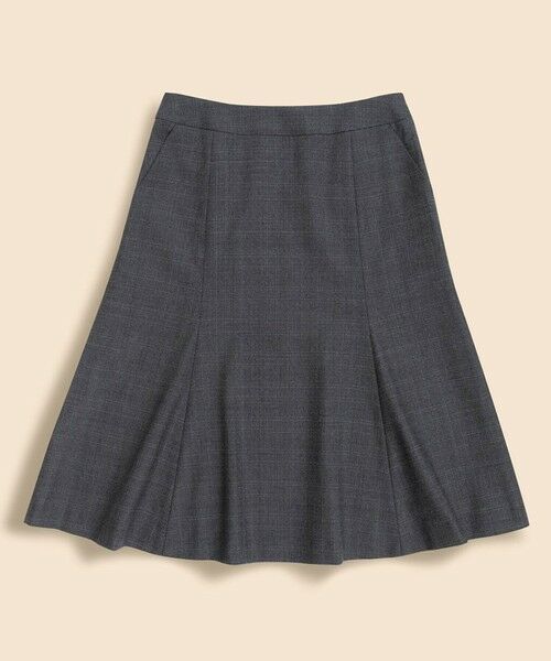 Brooks Brothers / ブルックス ブラザーズ ミニ・ひざ丈スカート | ウール グレンチェック フレアスカート(グレー)