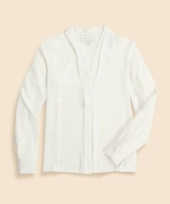 Brooks Brothers / ブルックス ブラザーズ シャツ・ブラウス | ポリエステル　Vネック　ソフトブラウス