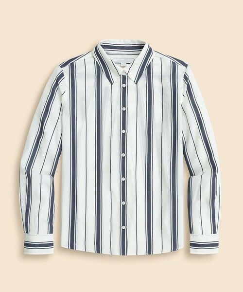 Brooks Brothers / ブルックス ブラザーズ シャツ・ブラウス | リヨセル　ストライプ　ソフトシャツ（ホワイト×ネイビー）
