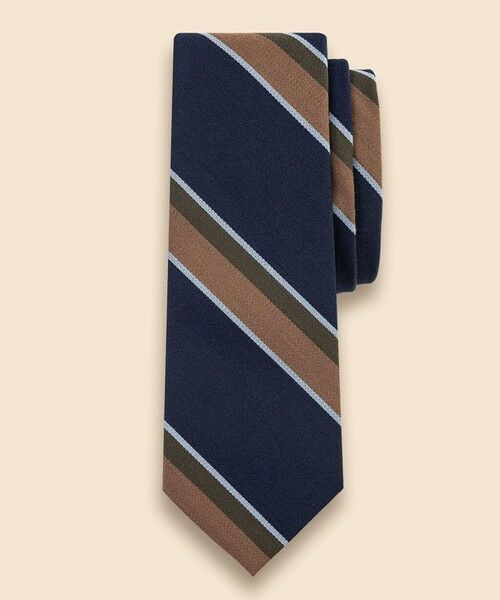 Brooks Brothers / ブルックス ブラザーズ ネクタイ | ウール／シルク　マルチストライプタイ（ネイビー）