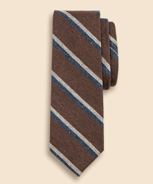 Brooks Brothers / ブルックス ブラザーズ ネクタイ | シルク　メランジ　ストライプタイ（ブラウン）