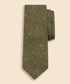 Brooks Brothers / ブルックス ブラザーズ ネクタイ | シルク　フォックス＆フラワーモチーフ　ジャカードタイ