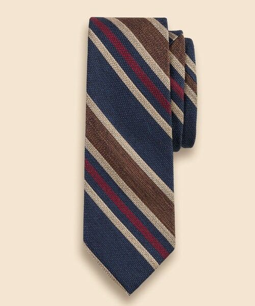 Brooks Brothers / ブルックス ブラザーズ ネクタイ | コットン／ウール　メランジ　マルチストライプタイ（ブラウン）