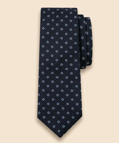 Brooks Brothers / ブルックス ブラザーズ ネクタイ | シルク　メランジ　フラワーモチーフ　ジャカードタイ（ネイビー）