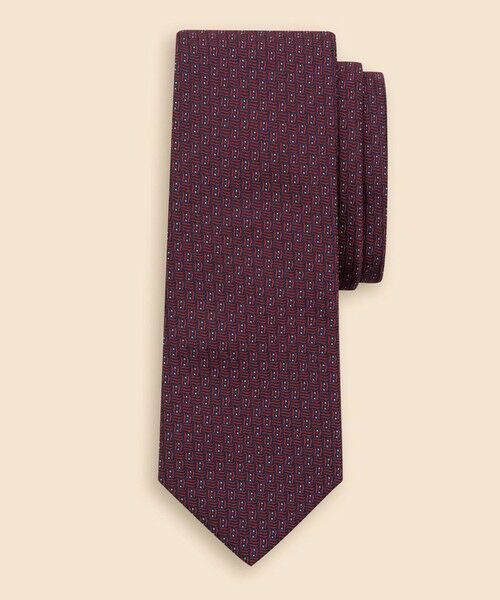 Brooks Brothers / ブルックス ブラザーズ ネクタイ | シルク／コットン　ジオメトリック　ジャカードタイ（レッド）