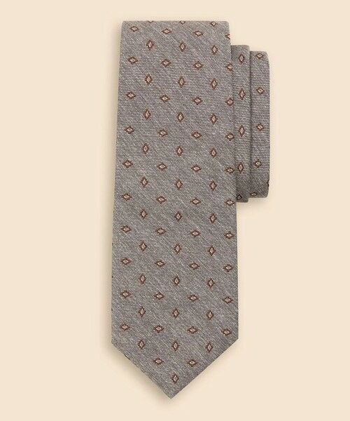 Brooks Brothers / ブルックス ブラザーズ ネクタイ | シルク　メランジ　ダイアモンドモチーフ　ジャカードタイ（ベージュ）
