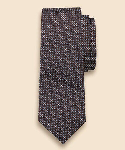 Brooks Brothers / ブルックス ブラザーズ ネクタイ | シルク　ドットオールオーバー　ジャカードタイ（ブラウン）