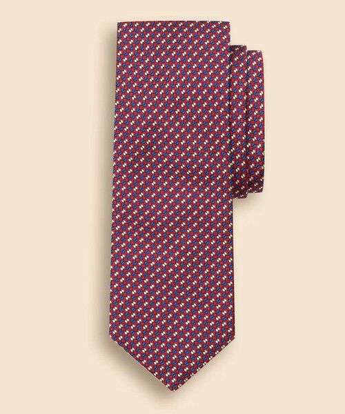Brooks Brothers / ブルックス ブラザーズ ネクタイ | シルク　ツートンジオメトリック　ジャカードタイ（レッド）