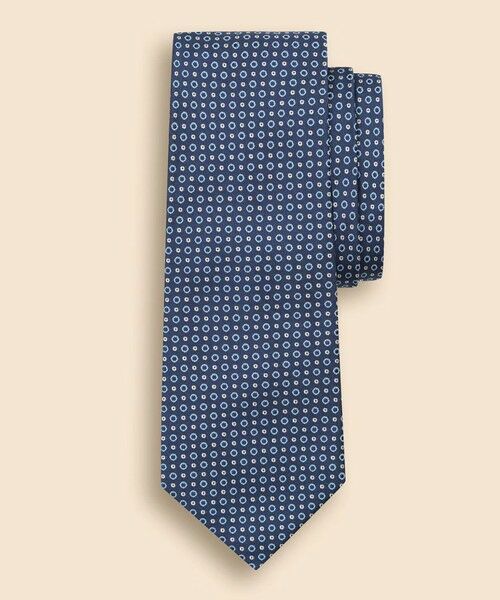 Brooks Brothers / ブルックス ブラザーズ ネクタイ | シルク　サークル／ドット　ジャカードタイ（ネイビー）