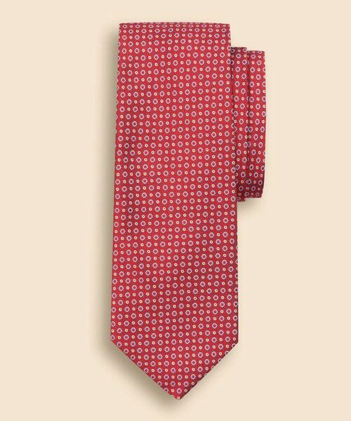 Brooks Brothers / ブルックス ブラザーズ ネクタイ | シルク　サークル／ドット　ジャカードタイ（レッド）