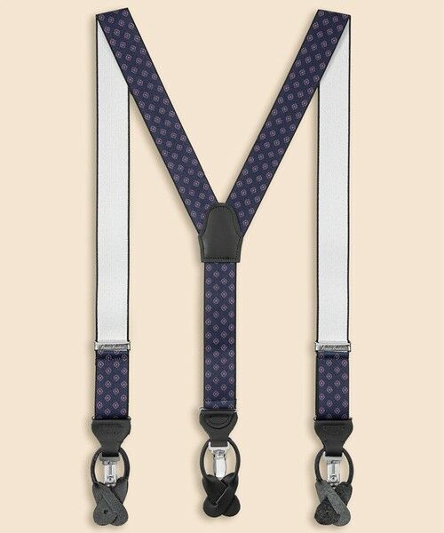 Brooks Brothers / ブルックス ブラザーズ ベルト・サスペンダー | ポリエステルストレッチ　メダリオン　２Wayサスペンダー　Made in USA（ネイビー）