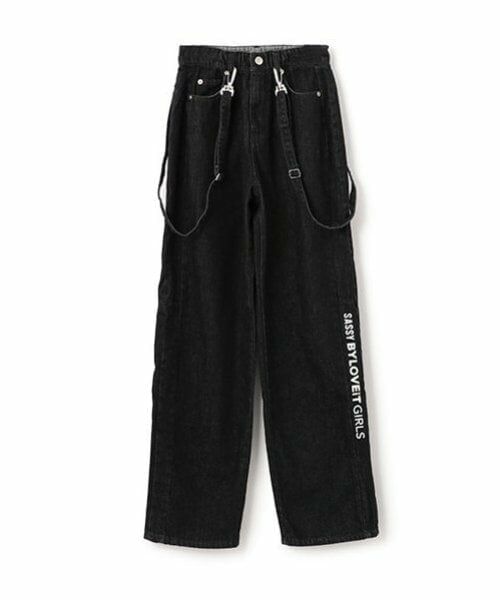by LOVEiT / バイ ラビット その他パンツ | サスペンダーつきデニムパンツ（黒）