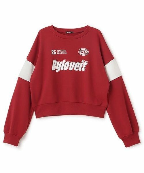 by LOVEiT / バイ ラビット スウェット | 袖切り替えプルオーバー（エンジ）